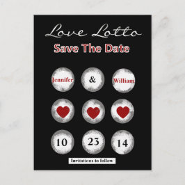 Cartão Postal De Anúncio Faux Love Lotto Salve o cartão de Posto Date