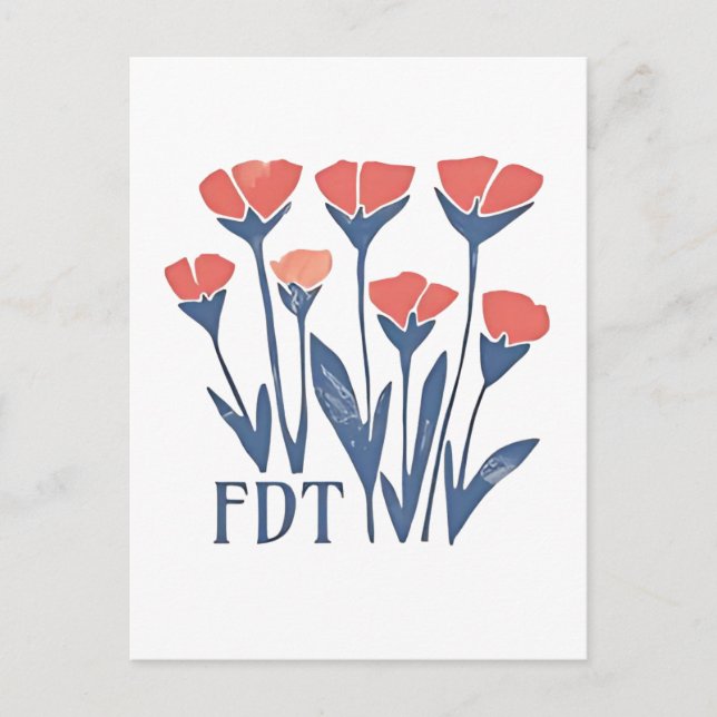 Cartão Postal De Anúncio FDT Coroa Floral Sutil Feminina Boho Anti-Trump (Frente)