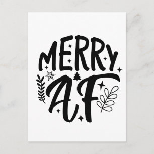 Cartão Postal De Anúncio Feliz Af Engraçado Floco de Natal Xmas