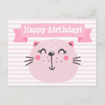 Feliz aniversário! Gato Rosa-Gelado - Aniversário
