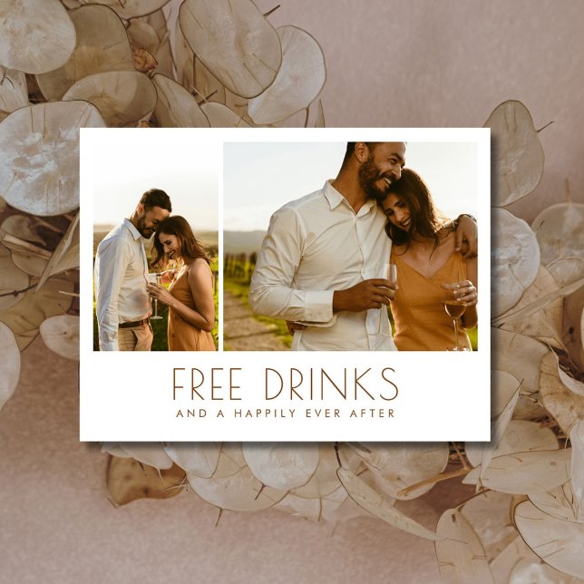 Cartão Postal De Anúncio Feliz Dia após Casamento Fotográfico Salve a Data (Happily Ever After Photo Wedding Save the Date)