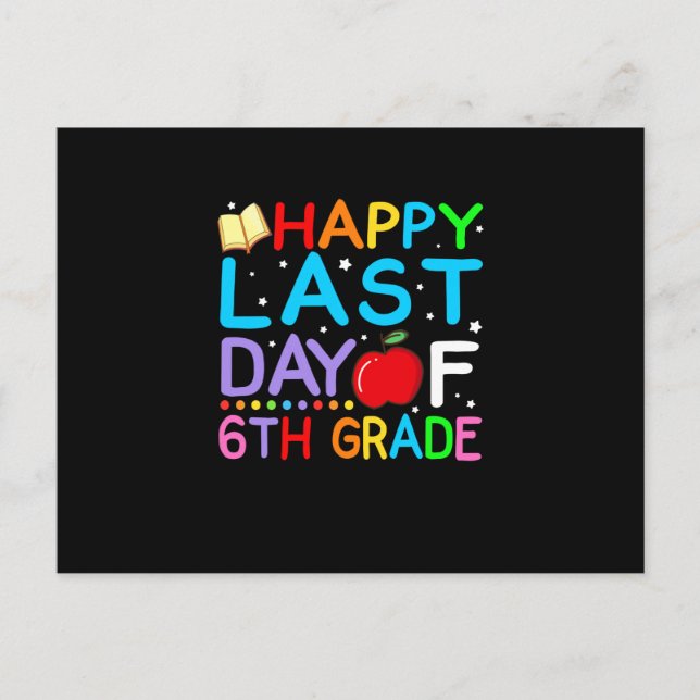 Cartão Postal De Anúncio Feliz Dia Passado Da Graduação Do 6 (Frente)