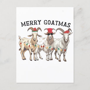Cartão Postal De Anúncio Feliz Goatmas Animal Goat Lover Feliz Natal