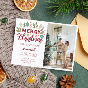 Cartão Postal De Anúncio Feliz Natal Do Novo Movimento De Foto Em Casa