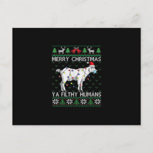 Cartão Postal De Anúncio Feliz Natal Humanos Imundos Cabra Natal Feio
