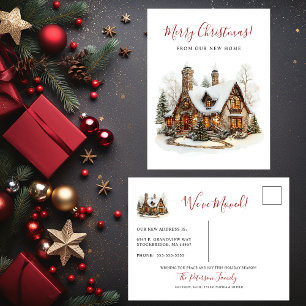 Cartão Postal De Anúncio Feliz Natal Mudança de Casa Nova