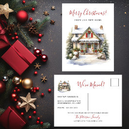 Cartão Postal De Anúncio Feliz Natal Novo Movimento Doméstico