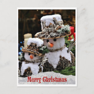 Cartão Postal De Anúncio Feliz Natal Postal do boneco de neve de Natal