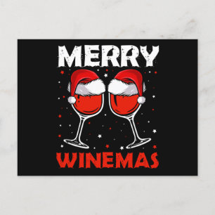 Cartão Postal De Anúncio Feliz Natal Vinho Tinto Natal Feio Amante do Vinho