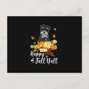 Cartão Postal De Anúncio Feliz outono, seu cão schnauzer Ação de Graças