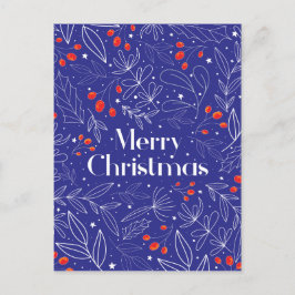 Cartão Postal De Anúncio Feliz Shinny Elegante Cartão Real de Natal Azul