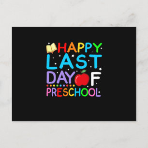 Cartão Postal De Anúncio Feliz Último Dia de Formatura da Pré-Escola