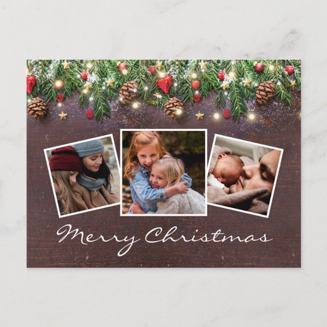 Cartão Postal De Anúncio Feriado de Natal Russo 4 Foto (Frente)