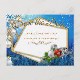 Cartão Postal De Anúncio Feriado de Natal Salvar a Data