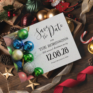 Cartão Postal De Anúncio Festa Colorida de Natal Salve a Data