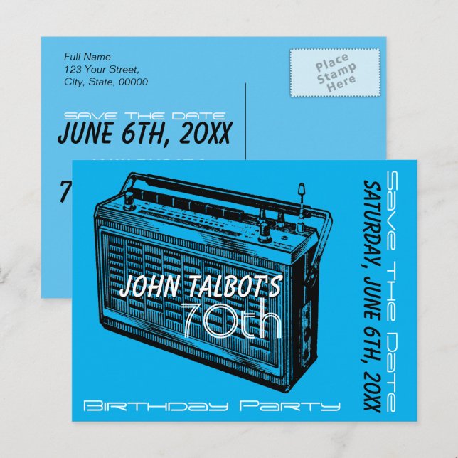 Cartão Postal De Anúncio Festa de Aniversário de 70 anos do Rádio Antigo Sa (Frente/Verso)