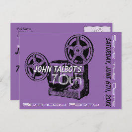 Cartão Postal De Anúncio Festa de aniversário de 70 do projetor antigo Salv