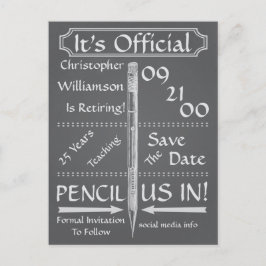 Cartão Postal De Anúncio Festa de Aviso de Aposentadoria em Lousa Antiga