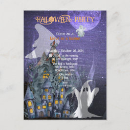CARTÃO POSTAL DE ANÚNCIO FESTA DE FANTASMAS NO HALLOWEEN