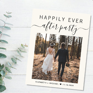 Cartão Postal De Anúncio Festa de Felizes para Sempre Foto Creme Casamento