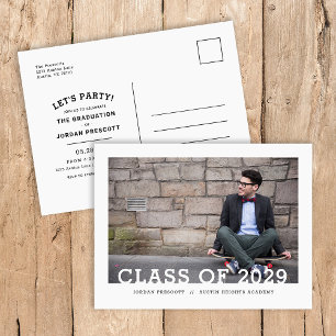 Cartão Postal De Anúncio Festa de formatura de Sobreposição de Fotografias