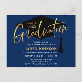 Cartão Postal De Anúncio Festa de formatura minimalista moderna