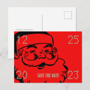 Cartão Postal De Anúncio Festa de Natal Divertida e Fofa do Papai Noel