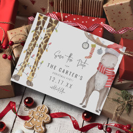 Cartão Postal De Anúncio Festa de Natal Espantoso e Bonito Salve a Data