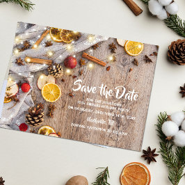 Cartão Postal De Anúncio Festa de Natal Rústica de Férias