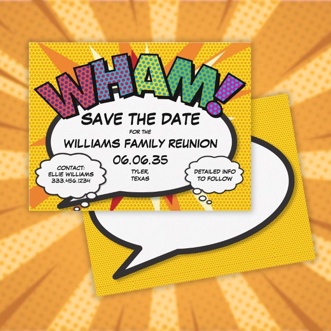 Cartão Postal De Anúncio Festa de Reunião Familiar Salve a Data Moderna e D (Family Reunion Party Save the Date Modern Fun Announcement Postcard)