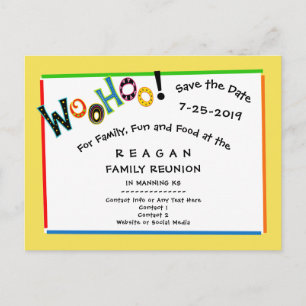 Cartão Postal De Anúncio Festa de Reunião Woohoo parece Divertido Salve a D