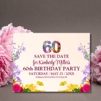 Festa floral moderna de 60 anos de 60 anos