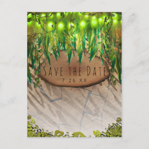 Cartão Postal De Anúncio FESTA NA SELVA Folhas e Estampa de Animais Salve o