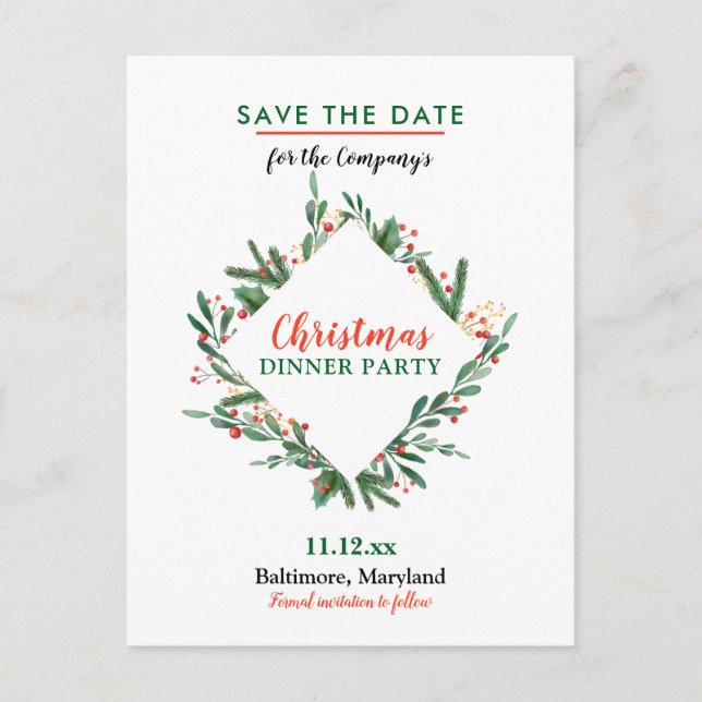 Cartão Postal De Anúncio Festa natalícia do inverno do Feliz Natal | da (Frente)