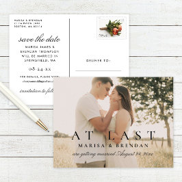 Cartão Postal De Anúncio Finalmente Foto Casamento Data de Salvamento