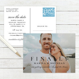 Cartão Postal De Anúncio Finalmente Foto Casamento Salvar a Data