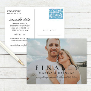 Cartão Postal De Anúncio Finalmente Foto Casamento Salvar a Data