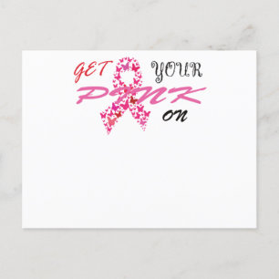 Cartão Postal De Anúncio Fique Rosa Na Consciência Do Cancer Da Mama