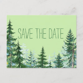 Cartão Postal De Anúncio Fir Tree Weding the Date Card