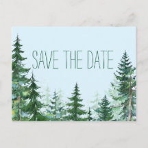 Fir Tree Weding the Date Card