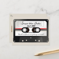 Fita Cassete Retro Bege Cinza Anos 90 Salve a Data