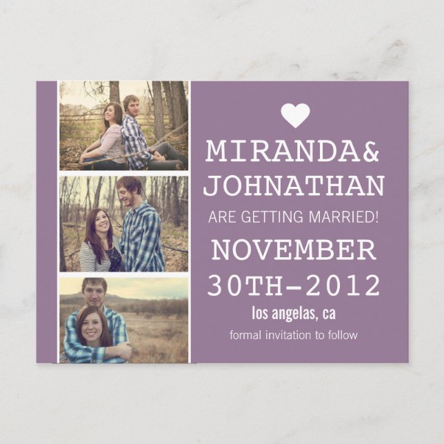 Cartão Postal De Anúncio Fita De Fotografias Em Negrito De lavanda Guarde A (Frente)