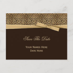 Cartão Postal De Anúncio Fita de Laço Estampa de Leopardo Marrom Escuro Sal