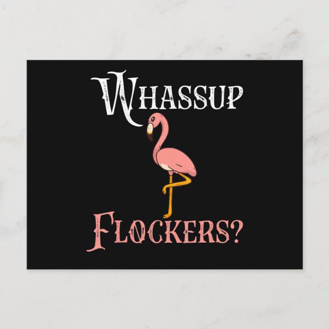 Cartão Postal De Anúncio Flamingo | Bloqueadores Flamingo Whassup (Frente)