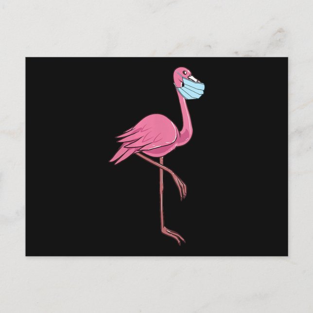 Cartão Postal De Anúncio Flamingo | Mulheres Flamingo Na Máscara (Frente)