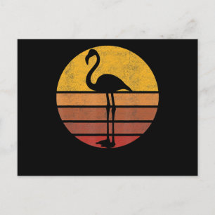 Cartão Postal De Anúncio Flamingo  Sunset Trendy Animal Silhouette Flamingo
