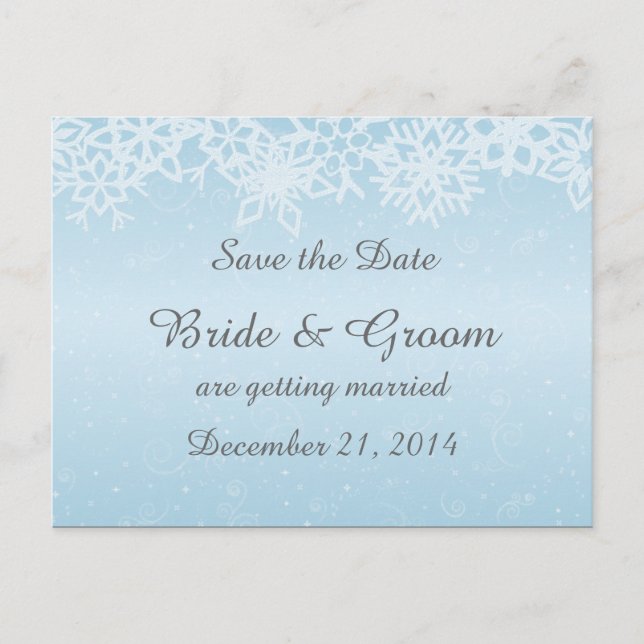 Cartão Postal De Anúncio Flocos de neve de inverno Salve o Cartão-Postal de (Frente)