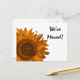 Cartão Postal De Anúncio Flor de Arte Pop Laranja Mudança de Endereço