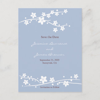 Cartão Postal De Anúncio Flor de Cerejeira Azul