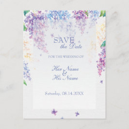 Cartão Postal De Anúncio Flor de Lilás Primavera Floral Casamento SALVE a D